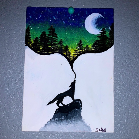 Small wolf painting - Picture 1 of 1